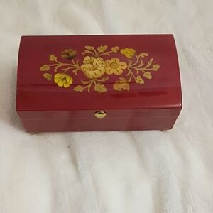 (Proposal Box 💍 🎁) Reuge Music Box Italian Inlaid Burl Wood Swiss Movement